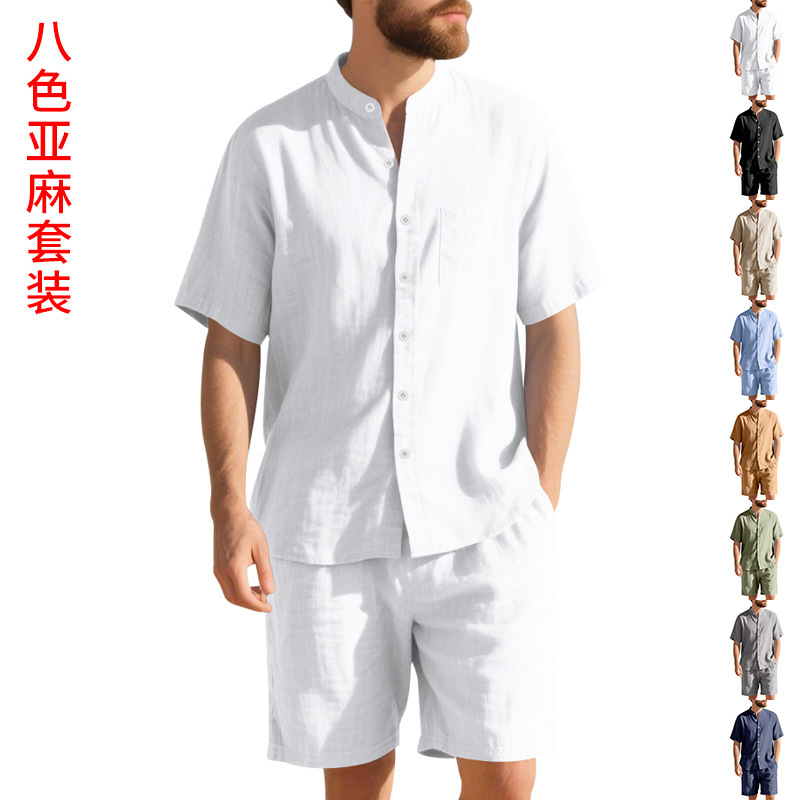 Summer Clothing For A Beach - Summer Men's Linen Loose-Fit Suit Beach