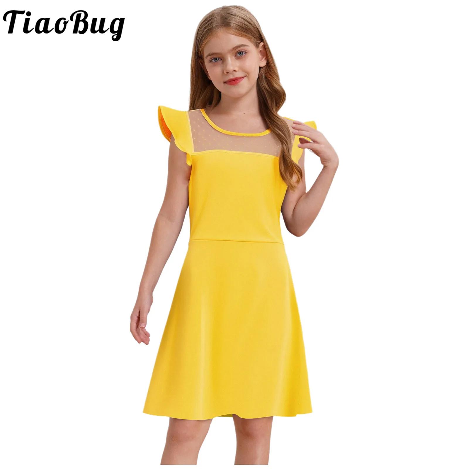 Summer Dresses Yours Clothing - Teen Girls Summer Dress Ruffle Sleeves
