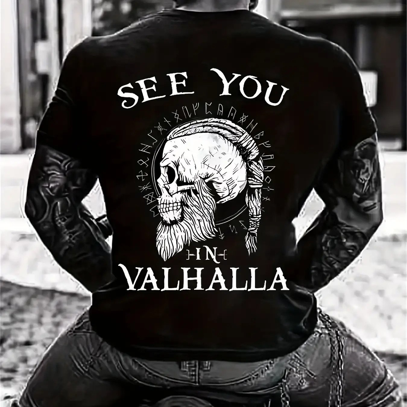 Summer Viking Clothing - Viking Skull Design Men'S Crew Neck