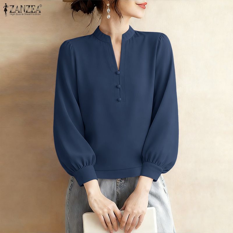 Summer De Clothing - Woman Elegant Fashion Loose Blouses V-Neck