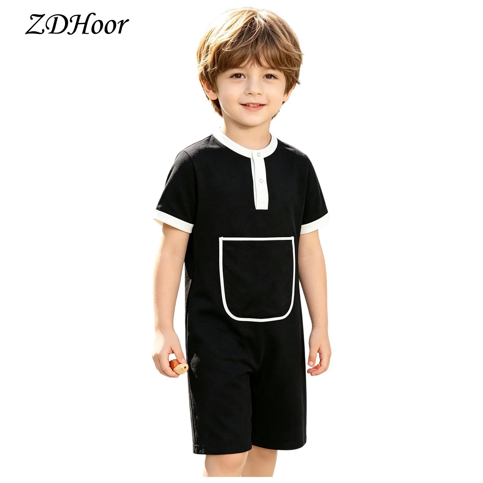 Summer Clothing Boys - Kids Boys Girls Press Buttons Jumpsuit