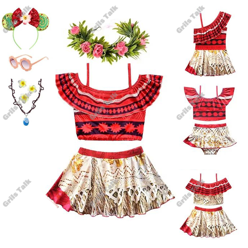 Summer Clothing For A Beach - Summer Fairy Princess Moana Cosplay Swimwear