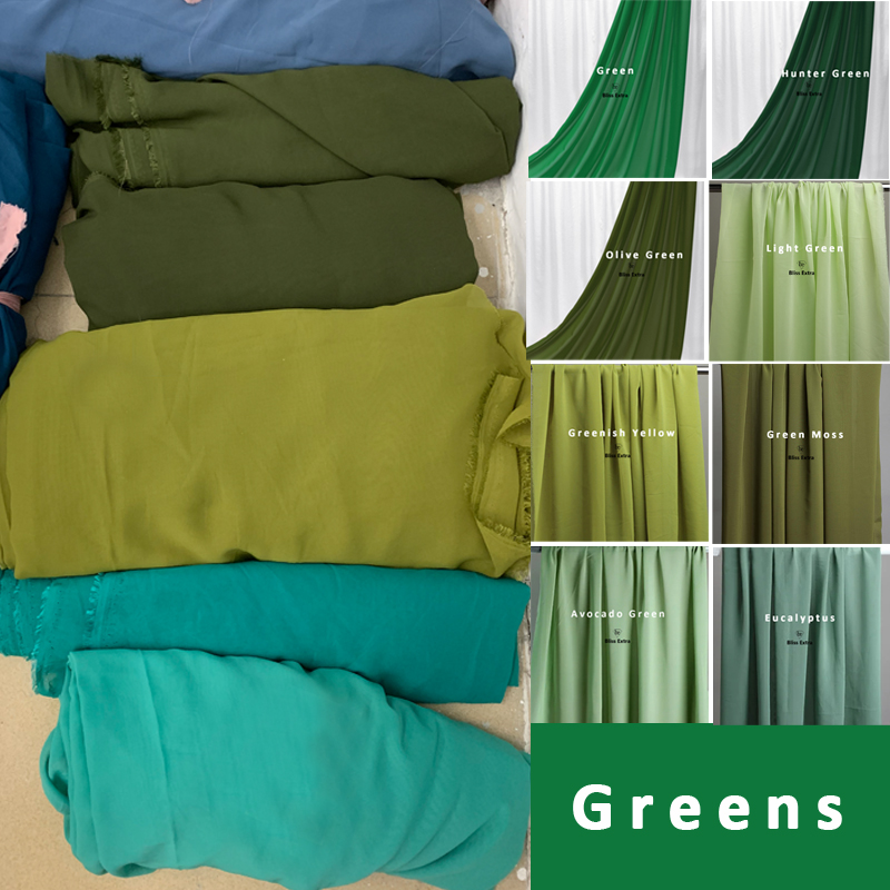 Summer Green Clothing - Green Chiffon Fabric Drape High Density