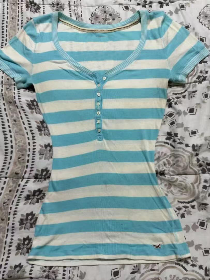 Summer Grunge Clothing - Stripe Blue Aesthetic 2000s Streetwear Hip