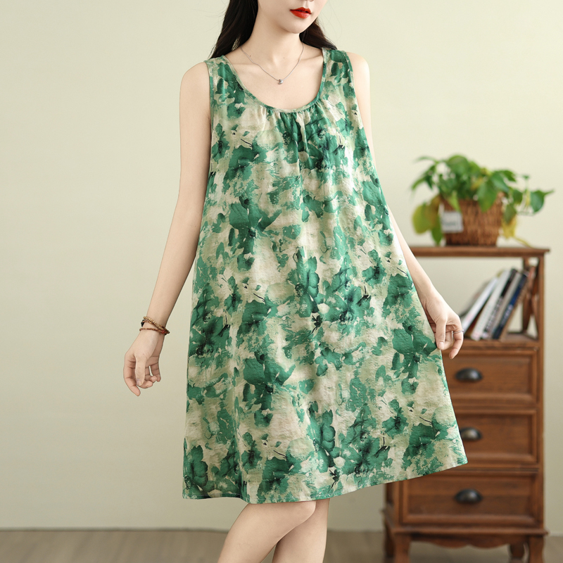 Summer Loose Sleeveless A-Line - Summer Green Clothing ulasan dan harga