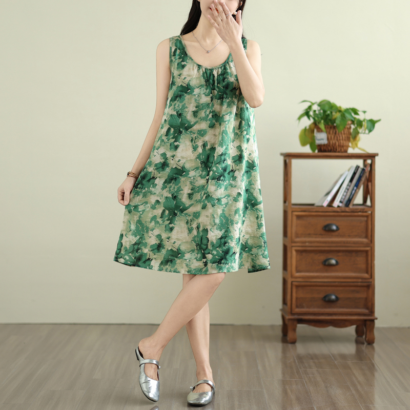 Summer Loose Sleeveless A-Line - Summer Green Clothing ulasan dan harga