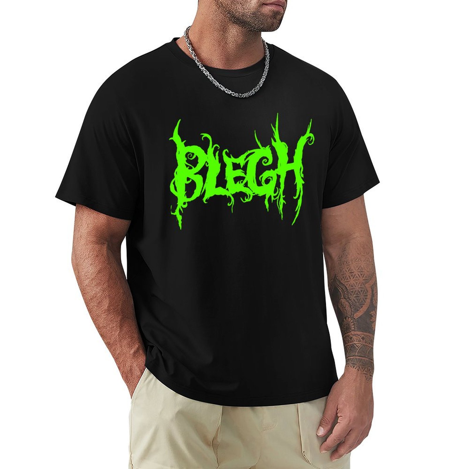 Neon Green Blegh on Black T-Sh - Summer Green Clothing ulasan dan harga