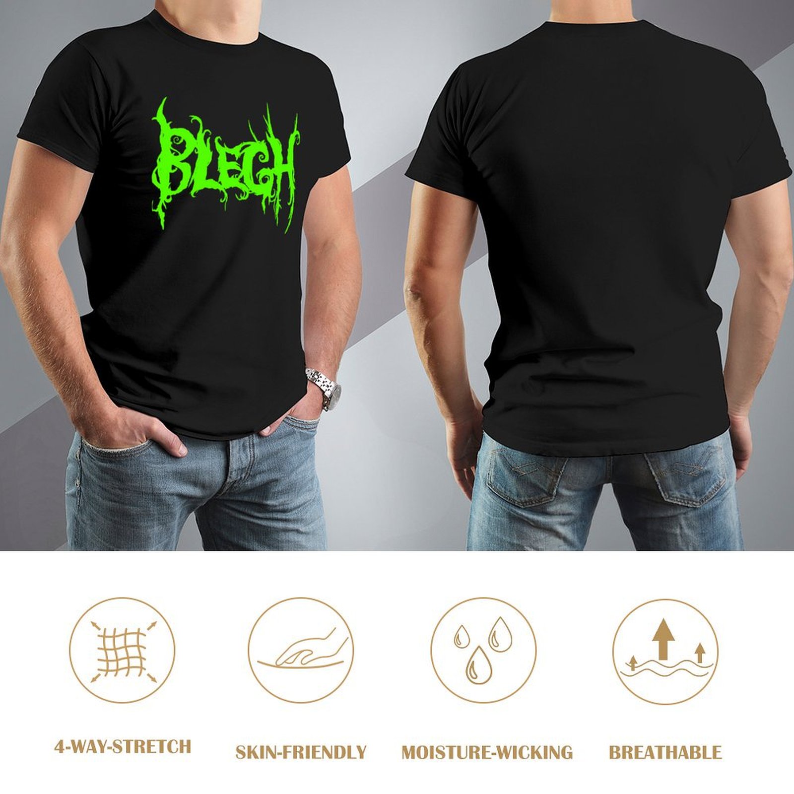 Neon Green Blegh on Black T-Sh - Summer Green Clothing ulasan dan harga