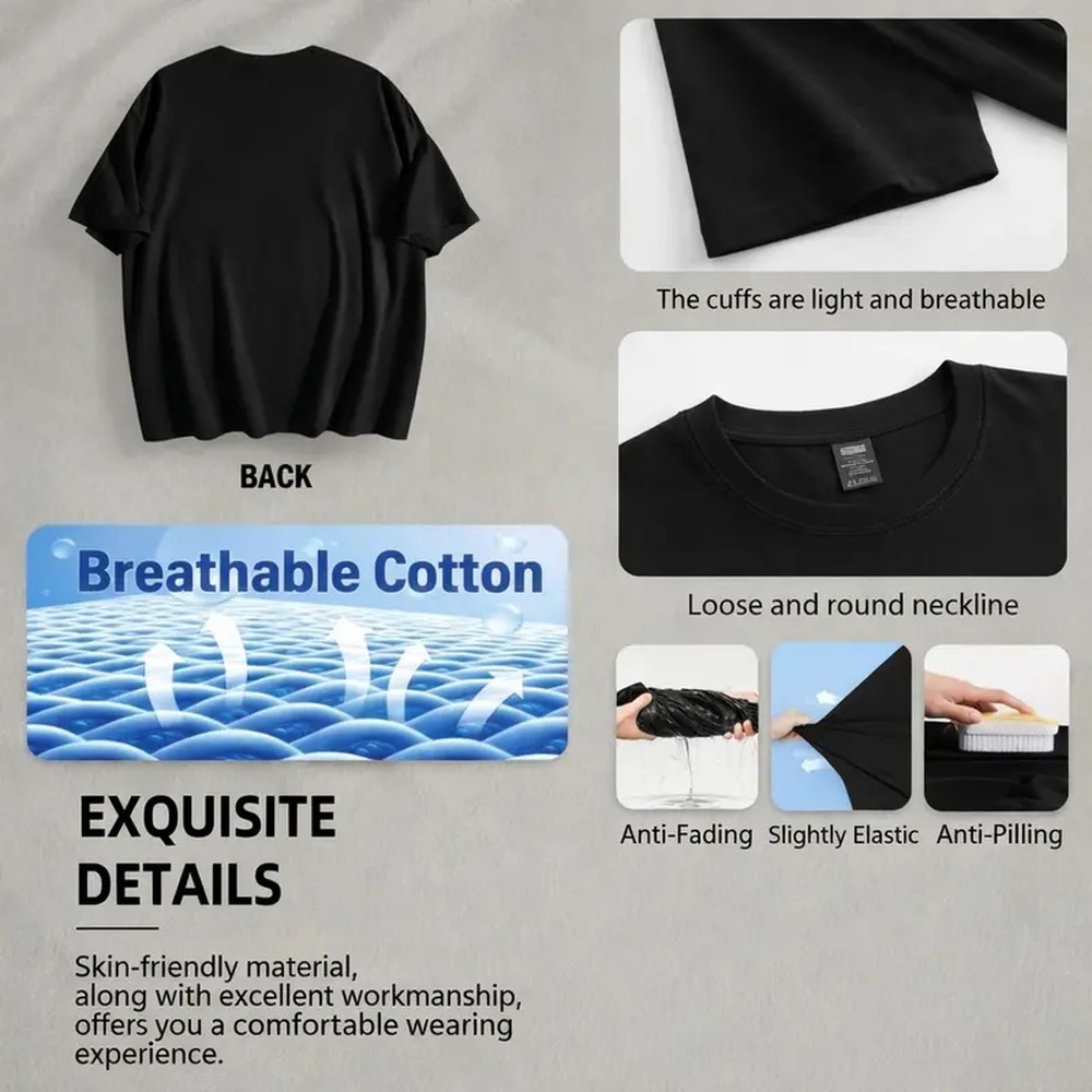 Men's Cotton Round Neck Short- - Summer Clothing Gifts ulasan dan harga