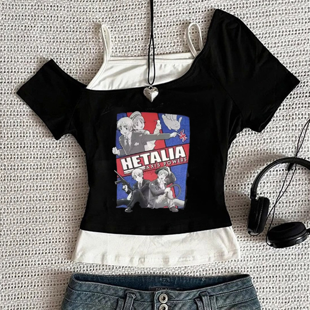 Hetalia crop top ladies street - Summer Grunge Clothing ulasan dan harga
