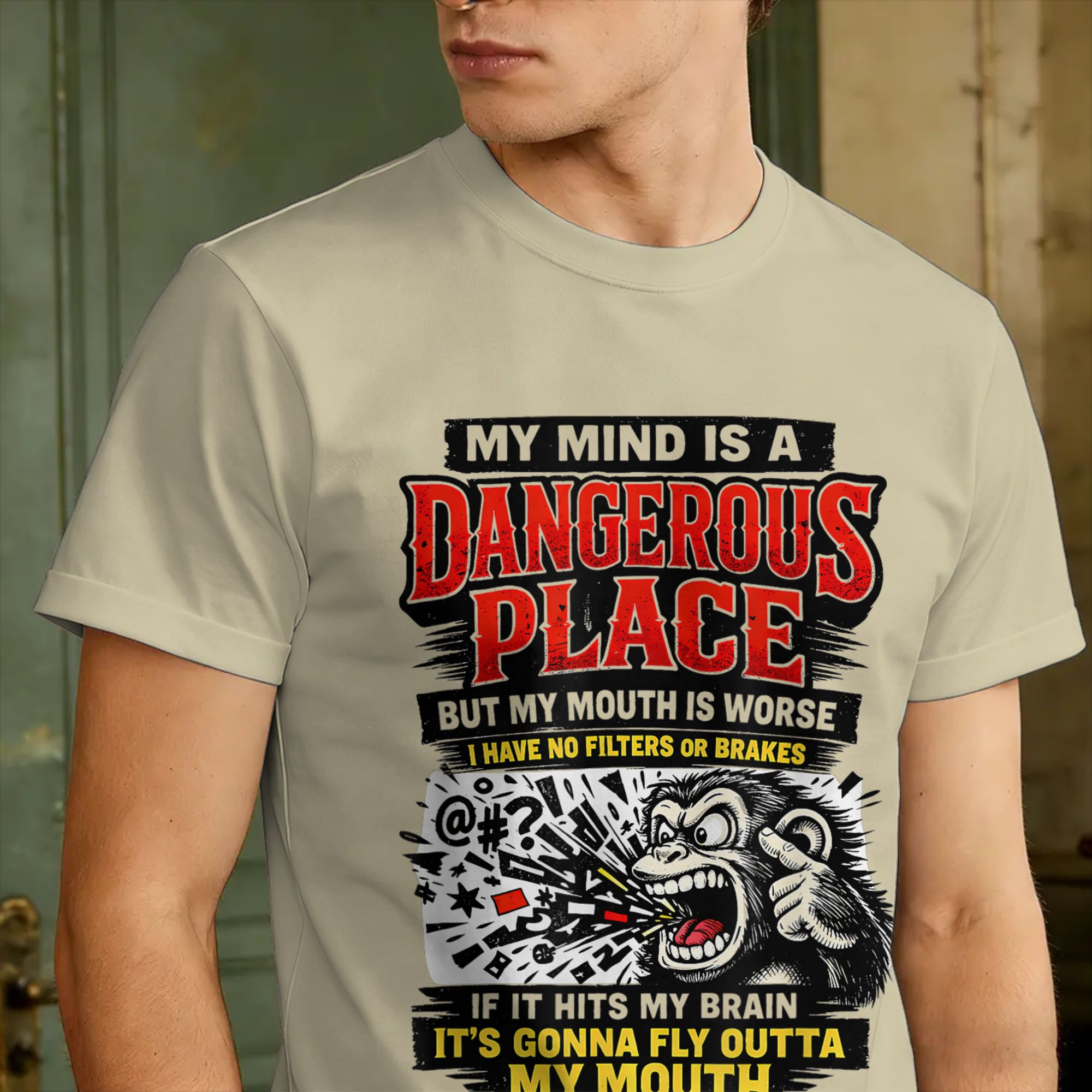 Monkey My Mind Is A Dangerous  - Summer Clothing Places ulasan dan harga