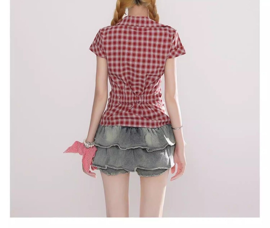 Harajuku Vintage Gothic Plaid  - Summer Grunge Clothing ulasan dan harga