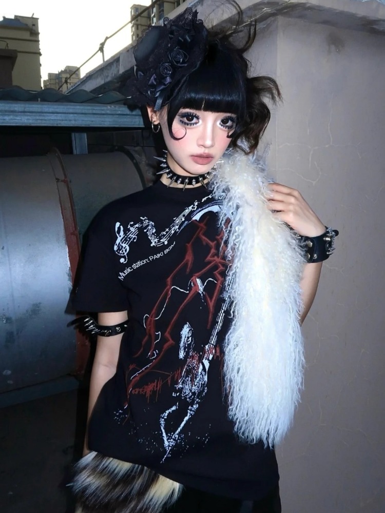 Y2k Subculture Aesthetic Black - Summer Grunge Clothing ulasan dan harga