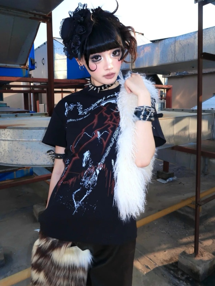 Y2k Subculture Aesthetic Black - Summer Grunge Clothing ulasan dan harga