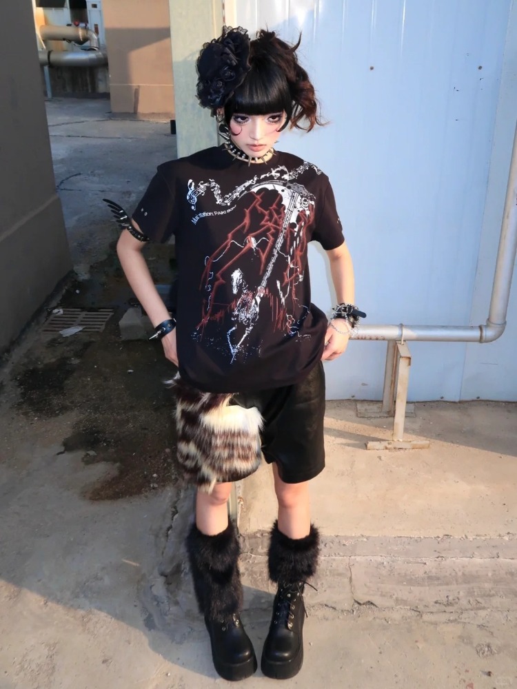 Y2k Subculture Aesthetic Black - Summer Grunge Clothing ulasan dan harga