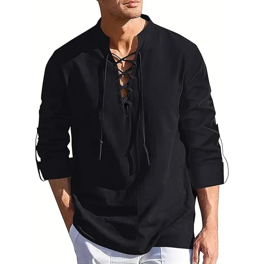 Men's Renaissance Shirt Pirate - Summer Viking Clothing ulasan dan harga