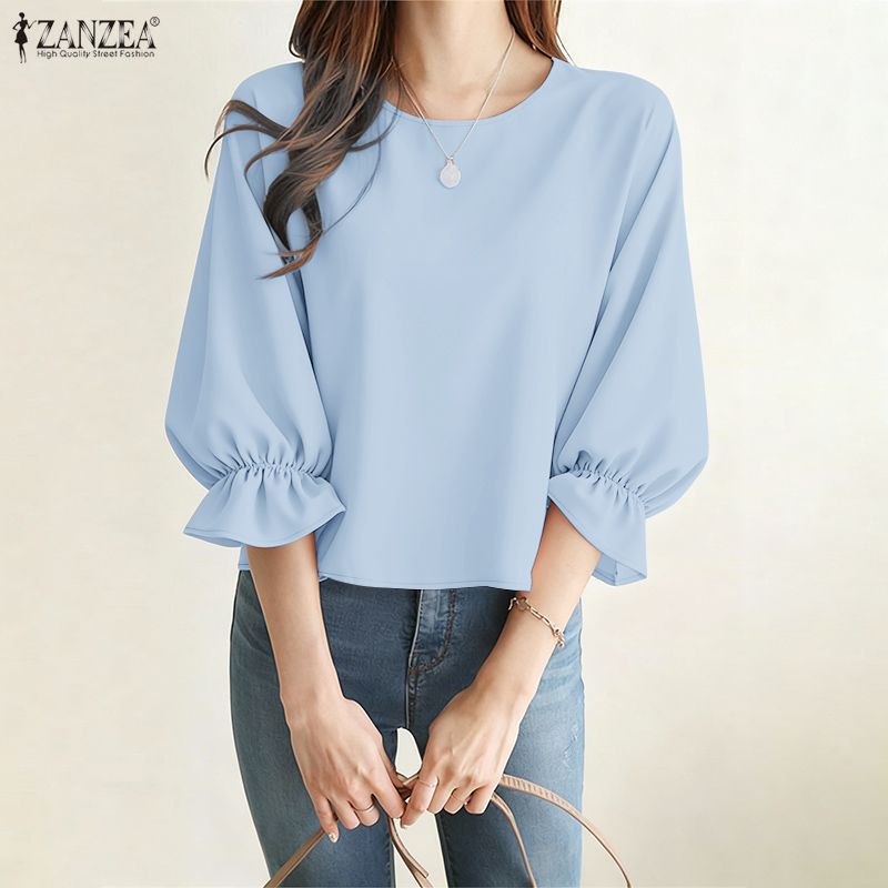 ZANZEA Woman Minimalist 3/4 Pu - Summer De Clothing ulasan dan harga