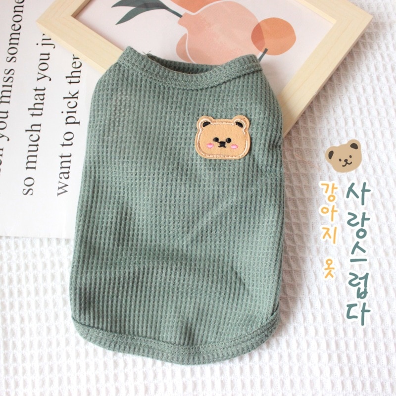 1pc Green Bear Vest Pet Dog Cl - Summer Green Clothing ulasan dan harga