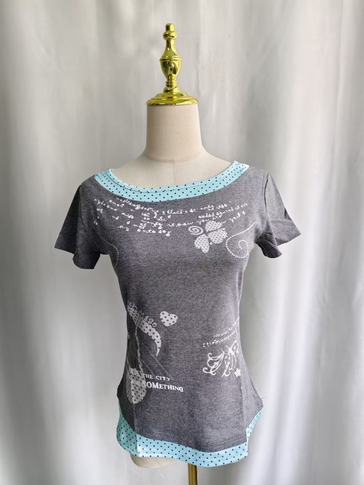 Kimutomo Women T Shirts Polka  - Summer Grunge Clothing ulasan dan harga