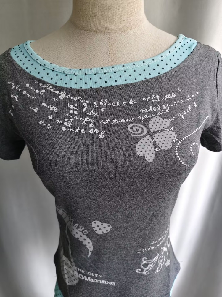 Kimutomo Women T Shirts Polka  - Summer Grunge Clothing ulasan dan harga