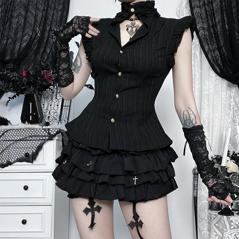 Goth Dark 90s Grunge Single Br - Summer Grunge Clothing ulasan dan harga