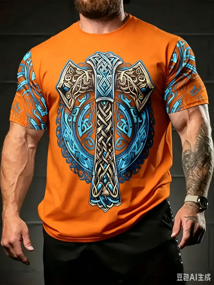 Fashion New Viking Pattern Ful - Summer Viking Clothing ulasan dan harga