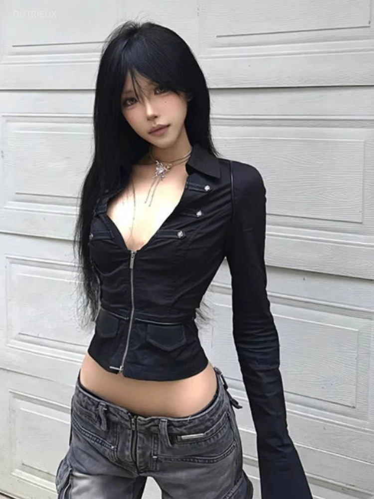 Y2k Aesthetic Women Sexy Blous - Summer Grunge Clothing ulasan dan harga