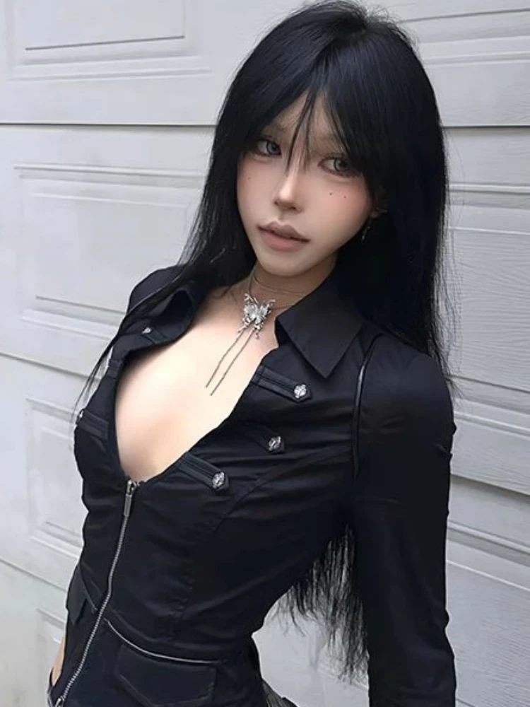 Y2k Aesthetic Women Sexy Blous - Summer Grunge Clothing ulasan dan harga