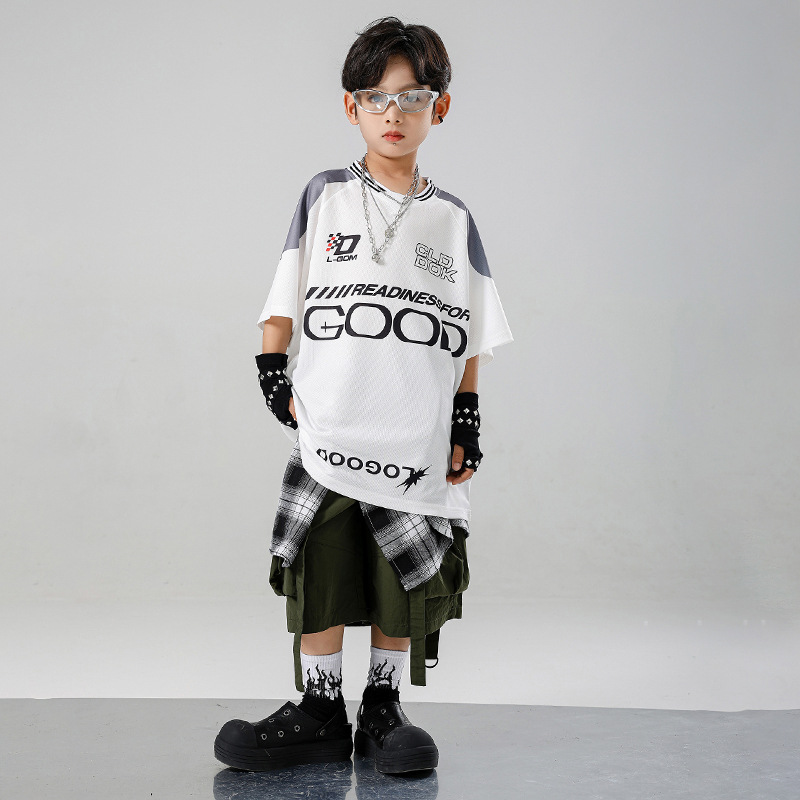 Kid Kpop Hip Hop Clothing Whit - Summer Green Clothing ulasan dan harga