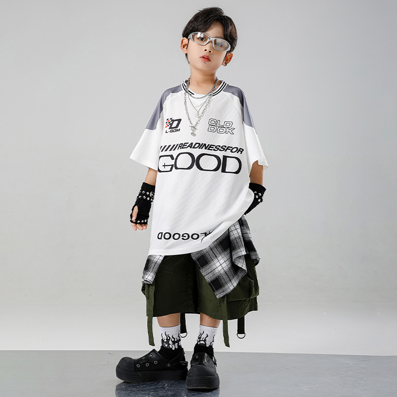 Kid Kpop Hip Hop Clothing Whit - Summer Green Clothing ulasan dan harga