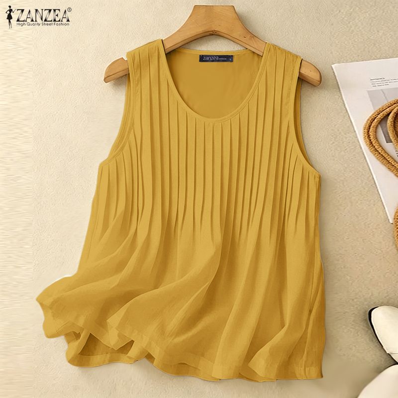 ZANZEA Woman Summer Pintuck Ta - Summer Clothing For A Beach ulasan dan harga