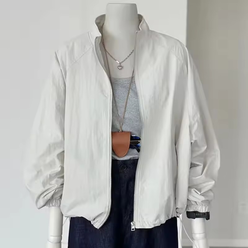 Korean Women Long Sleeved Suns - Crew Clothing Summer Jacket ulasan dan harga