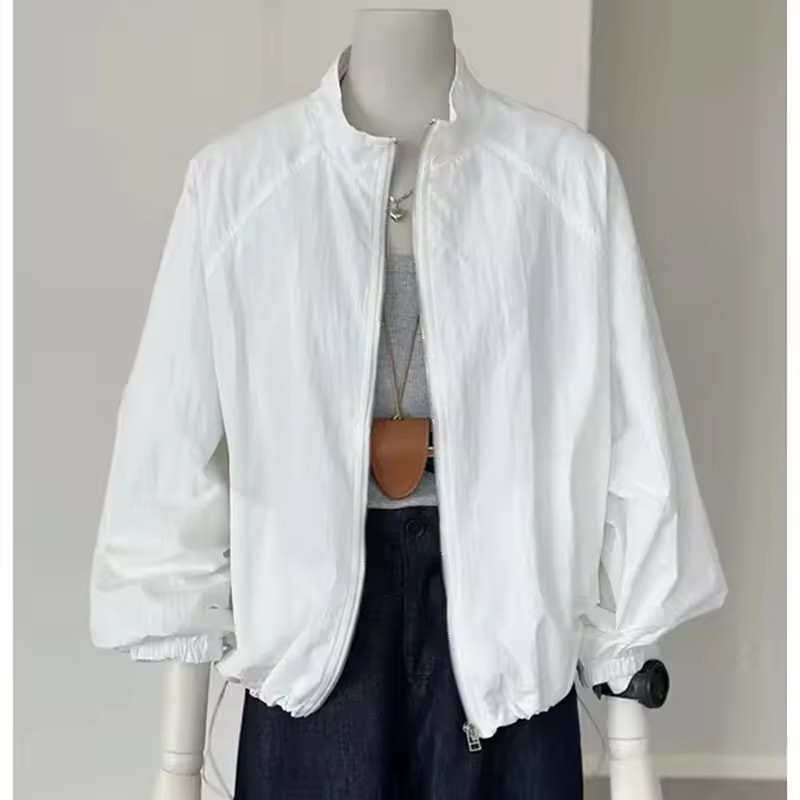Korean Women Long Sleeved Suns - Crew Clothing Summer Jacket ulasan dan harga