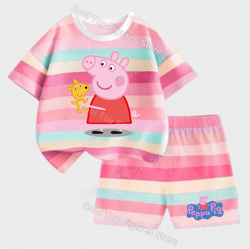 Peppas Pig Series Stripes Loun - Summer Clothing Gifts ulasan dan harga
