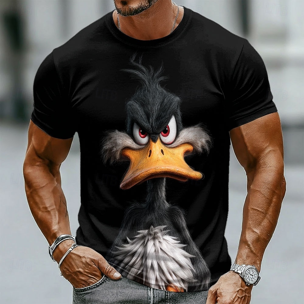 Funny 3D Grumpy Black Duck in  - Crew Clothing Summer Jacket ulasan dan harga