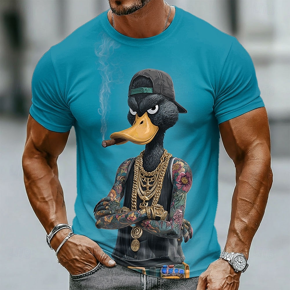 Funny 3D Grumpy Black Duck in  - Crew Clothing Summer Jacket ulasan dan harga