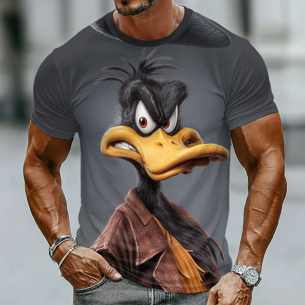 Funny 3D Grumpy Black Duck in  - Crew Clothing Summer Jacket ulasan dan harga