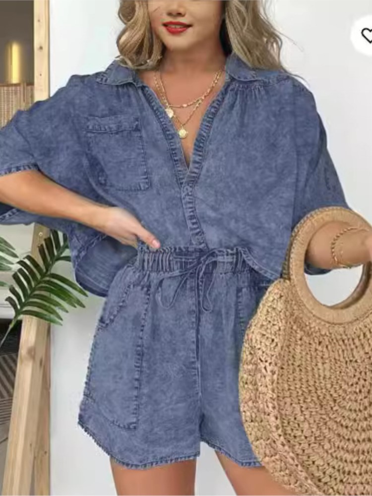 Fashion Vintage Denim Blue Sho - Summer Clothing Zara ulasan dan harga