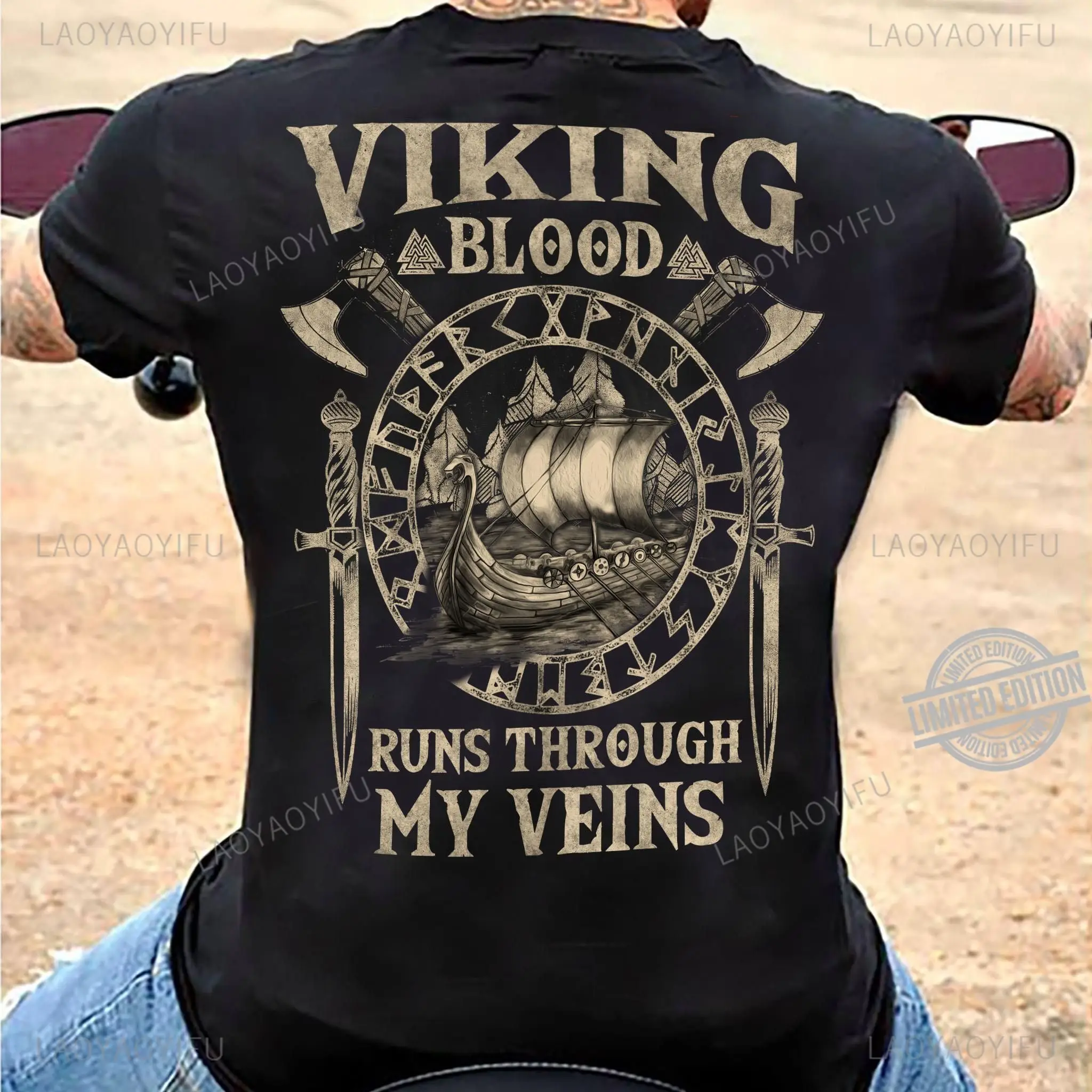 Viking Blood high-quality men' - Summer Viking Clothing ulasan dan harga