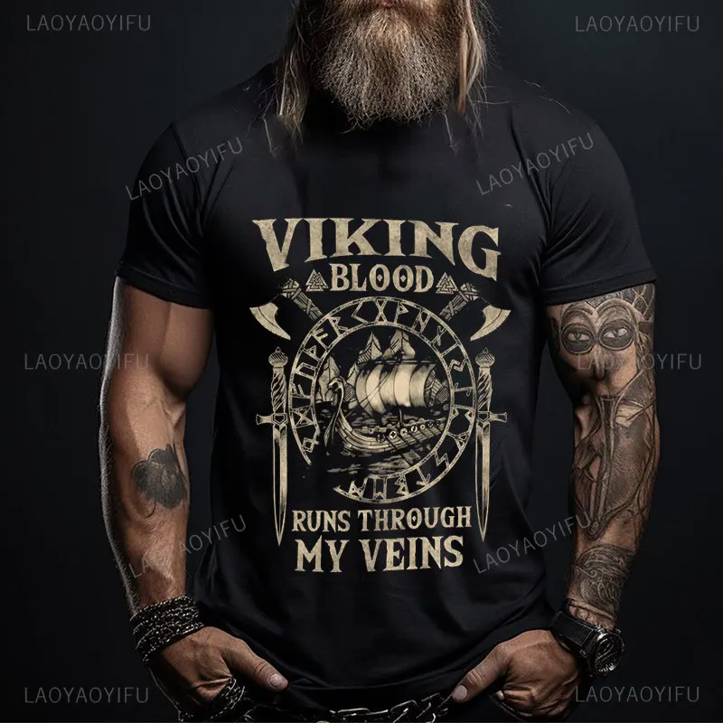 Viking Blood high-quality men' - Summer Viking Clothing ulasan dan harga