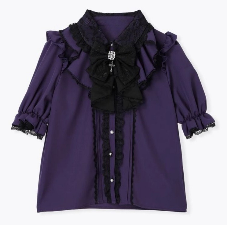 Y2K Lace Ruffle Blouse Women J - Summer Grunge Clothing ulasan dan harga