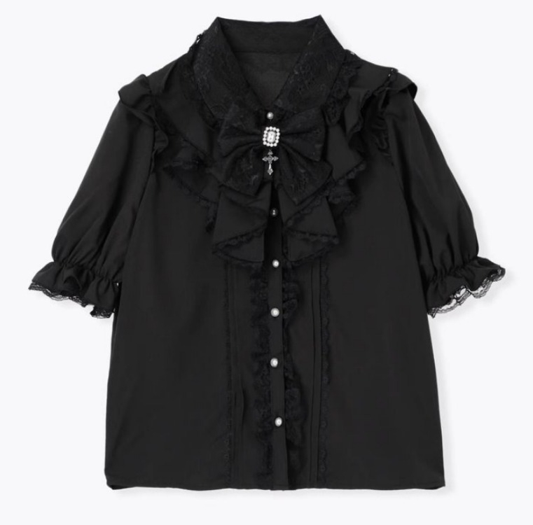 Y2K Lace Ruffle Blouse Women J - Summer Grunge Clothing ulasan dan harga