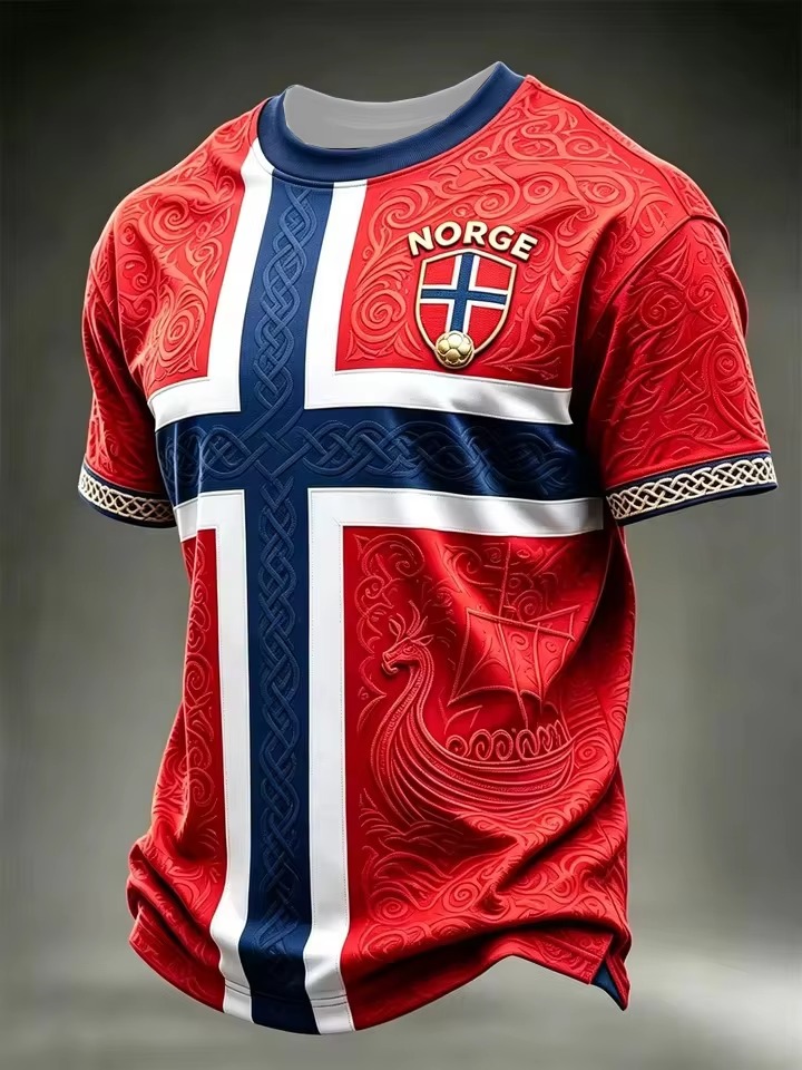 Norway Football T Shirt Men Vi - Summer Viking Clothing ulasan dan harga